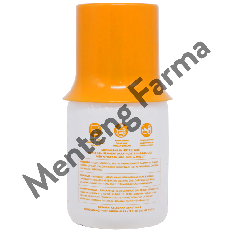 Minosep Brace Care Antiseptic Mouthwash & Garge 60 mL - Obat Kumur Antiseptik Behel (Kawat Gigi) Travel Size