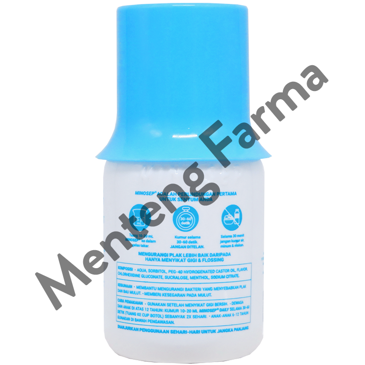 Minosep Daily Antiseptic Mouthwash 60 mL - Obat Kumur Antiseptik Chlorhexidine 0,06% untuk Mengatasi Bau Mulut dan Karang Gigi