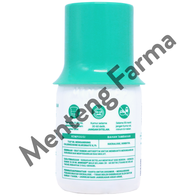 Minosep Mild Antiseptic Mouthwash 60 mL - Obat Kumur Antiseptik untuk Gusi Bengkak, Sariawan, dan Plak