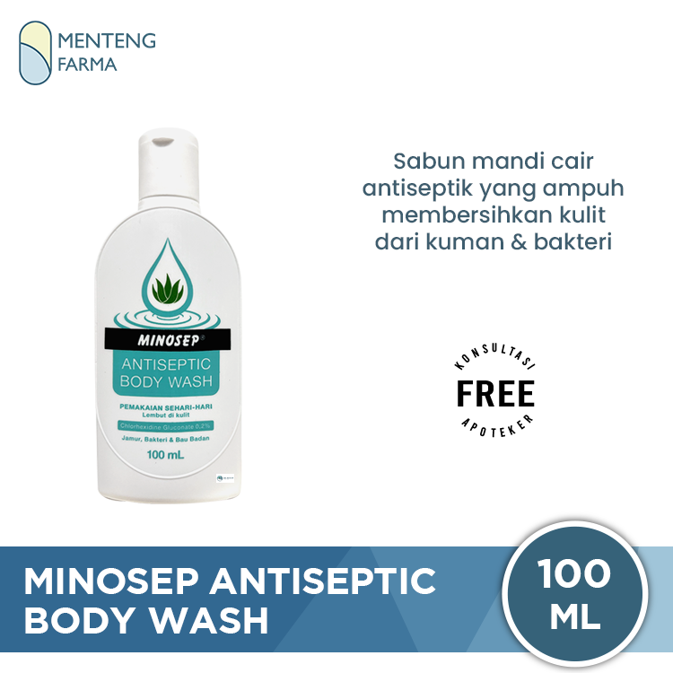 Minosep Antiseptic Body Wash 100 mL - Sabun Mandi Cair Antiseptik untuk Membersihkan Tubuh, Jerawat Punggung, dan Gatal