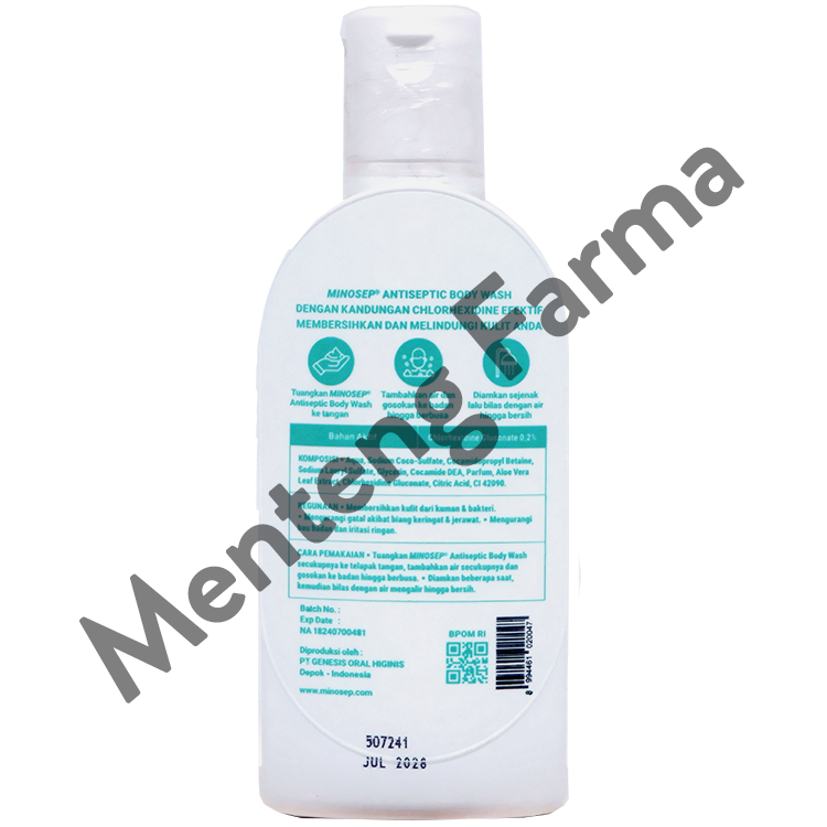 Minosep Antiseptic Body Wash 100 mL - Sabun Mandi Cair Antiseptik untuk Membersihkan Tubuh, Jerawat Punggung, dan Gatal