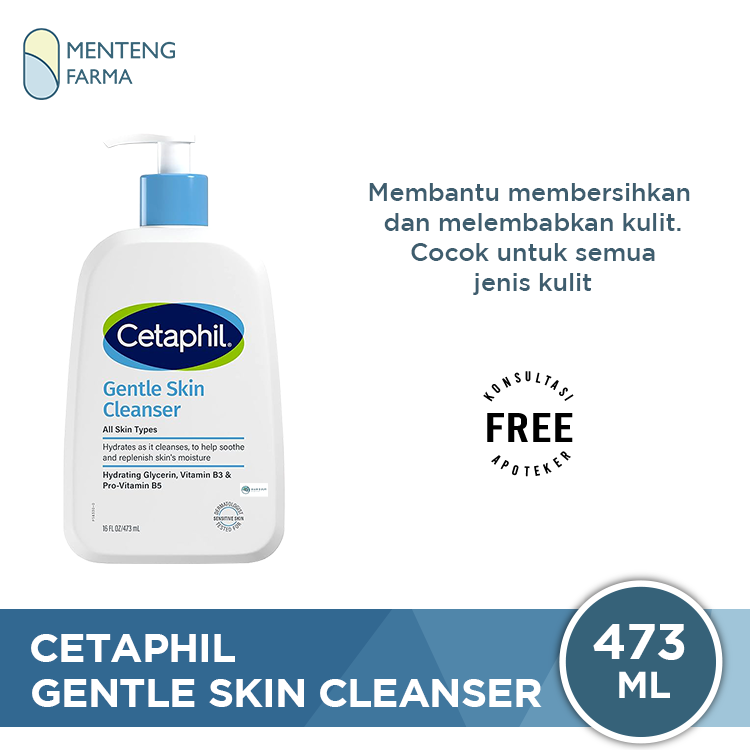 Cetaphil Gentle Skin Cleanser 473 mL | Pembersih Wajah dan Tubuh