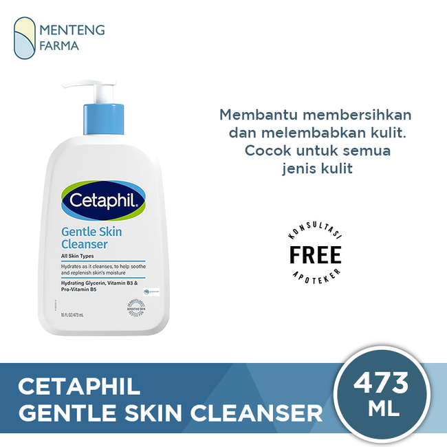 Cetaphil Gentle Skin Cleanser 473 mL | Pembersih Wajah dan Tubuh