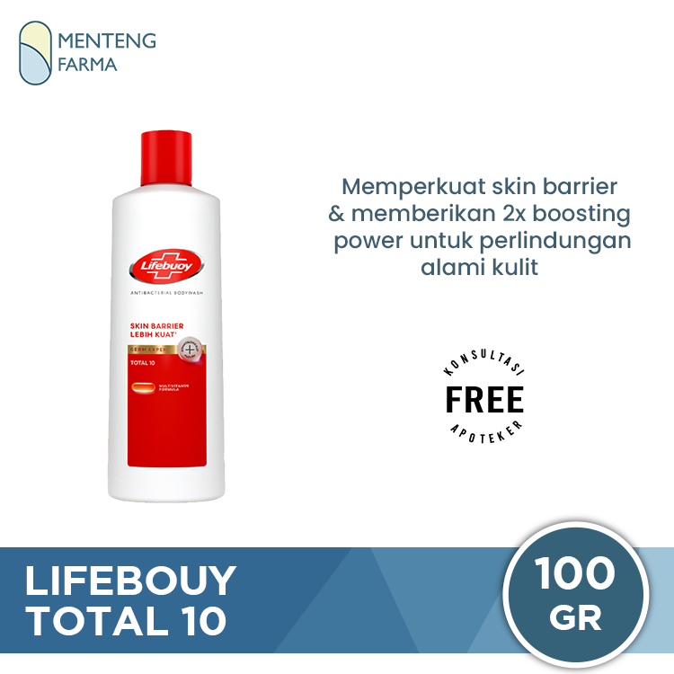 Lifebuoy Sabun Mandi Cair Total 10 100 gr - Dengan Sabun Antibakteri ActivSilver