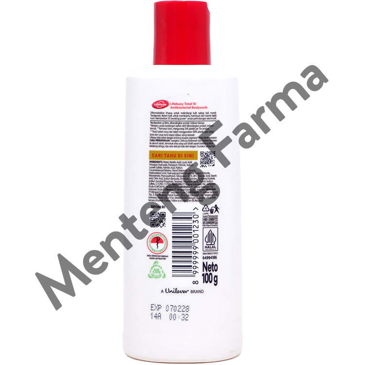 Lifebuoy Sabun Mandi Cair Total 10 100 gr - Dengan Sabun Antibakteri ActivSilver
