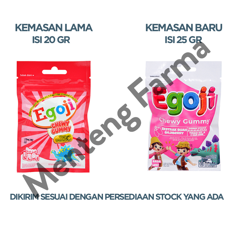 Egoji Chewy Gummy Leci Isi 10 Butir - Permen Gummy Vitamin C
