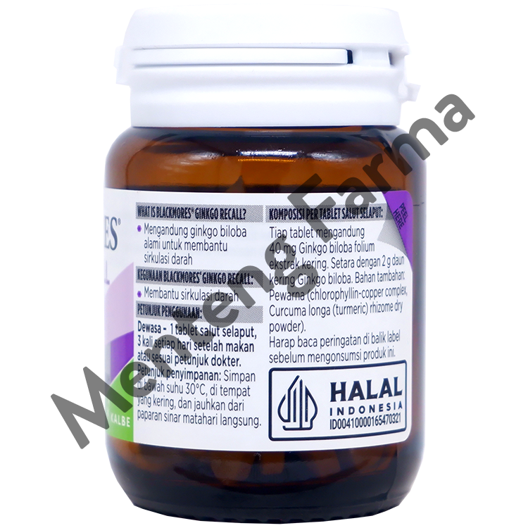 Blackmores Ginkgo Recall 30 Tablet - Suplemen Kesehatan Otak dan Daya Ingat
