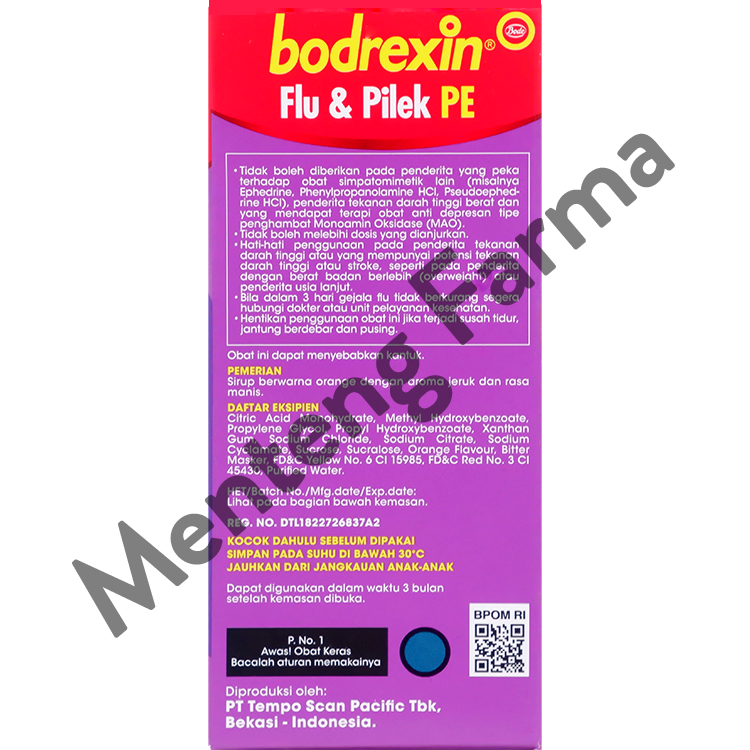 Bodrexin Flu & Pilek PE Sirup - Pereda Flu dan Pilek Pada Anak