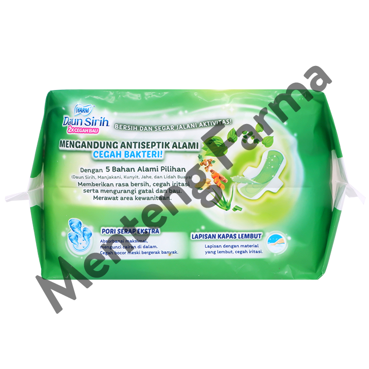 Charm Pembalut Herbal Ansept+ 26 cm Wing Long 13 Pads - Pembalut Herbal 26 cm