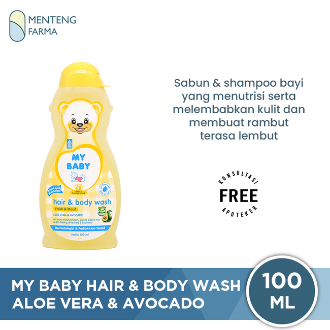 My Baby Hair & Body Wash Aloe Vera & Avocado 100 mL - Shampoo dan Sabun Bayi