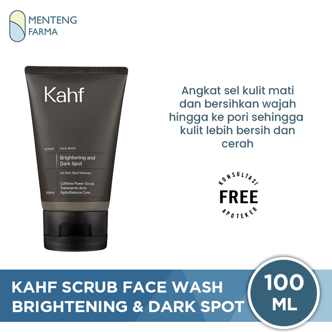 Kahf Brightening and Dark Spot Scrub Face Wash 100 mL - Membantu Samarkan Noda Hitam