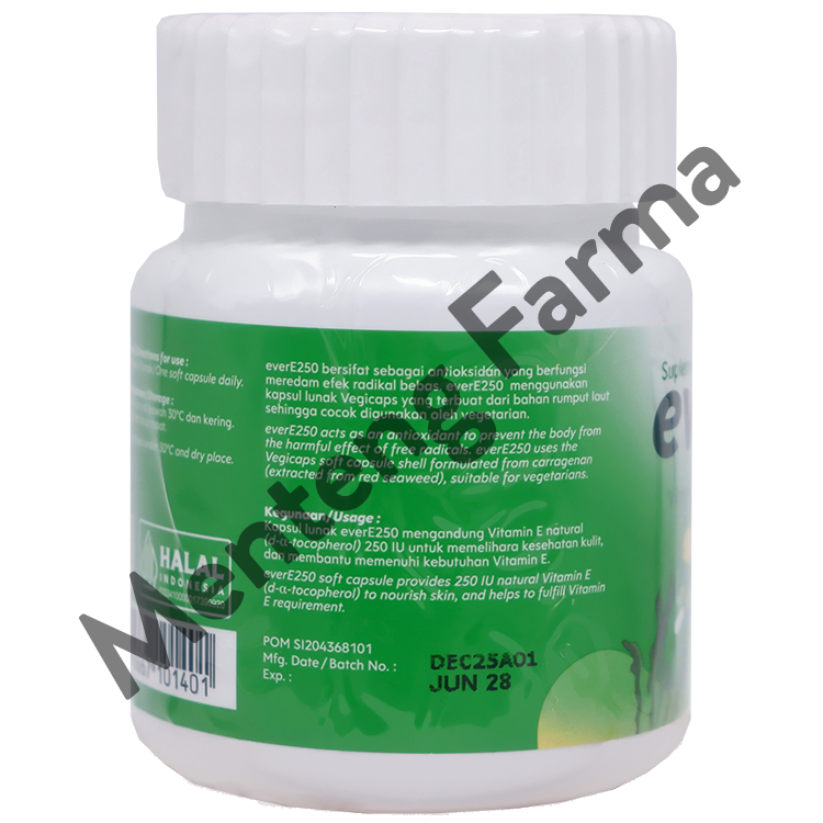 Ever E 250 IU 30 Kapsul - Suplemen Vitamin E untuk Kesehatan Kulit