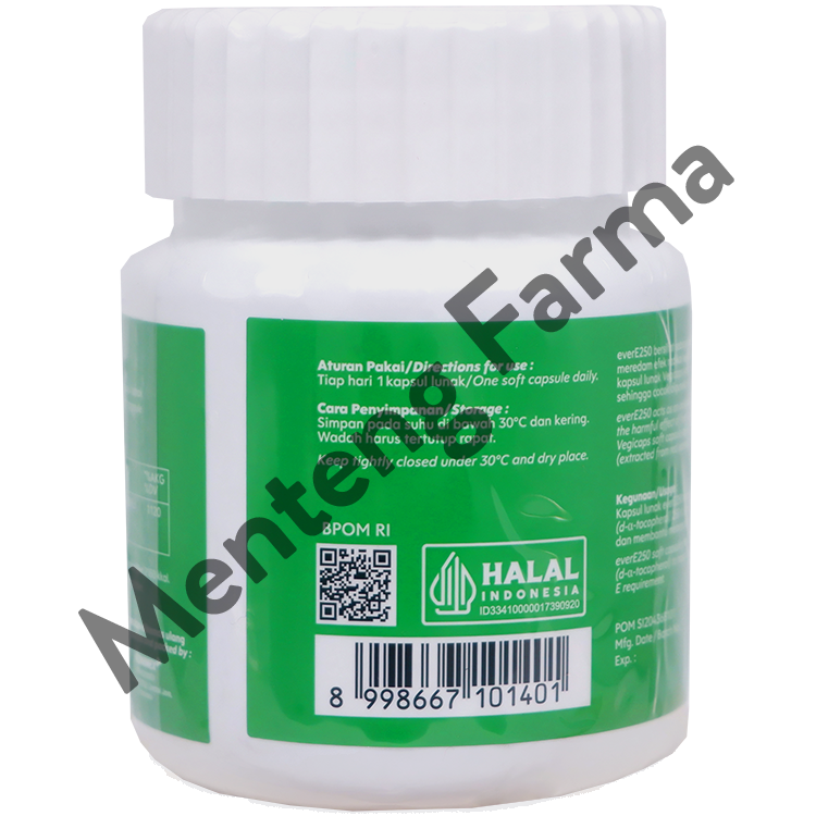 Ever E 250 IU 30 Kapsul - Suplemen Vitamin E untuk Kesehatan Kulit