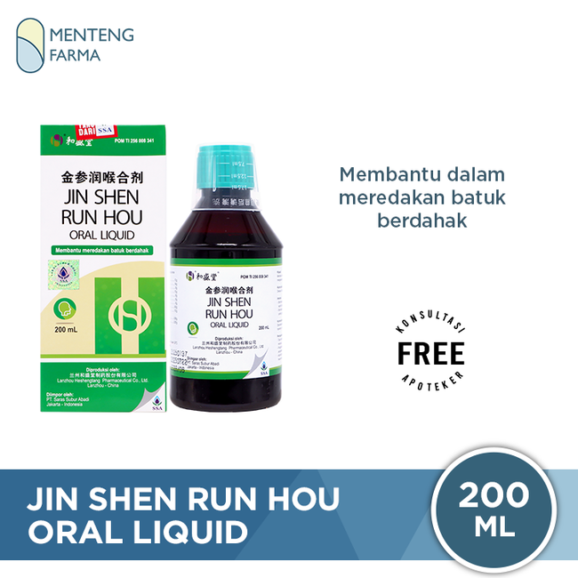 Jin Shen Run Hou Oral Liquid 200 ml - Meredakan Batuk Berdahak dan Melegakan Tenggorokan