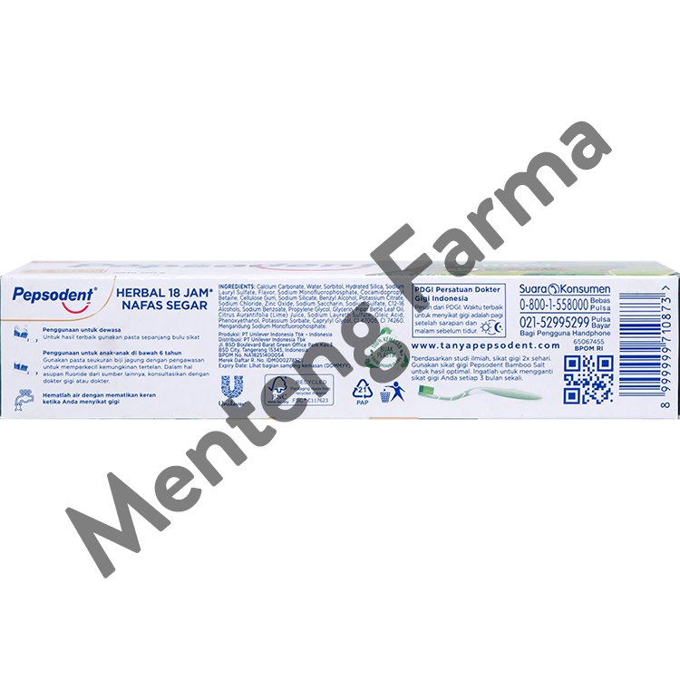 Pepsodent Complete 8 Herbal 120 Gr - Pasta Gigi Herbal dengan Ekstrak Daun Sirih