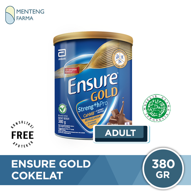 Ensure Cokelat 380 Gram - Susu Penambah Nutrisi Dewasa Rendah Laktosa