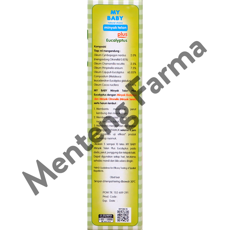 My Baby Minyak Telon Plus 150 ml - Anti Nyamuk, Pereda Perut Kembung