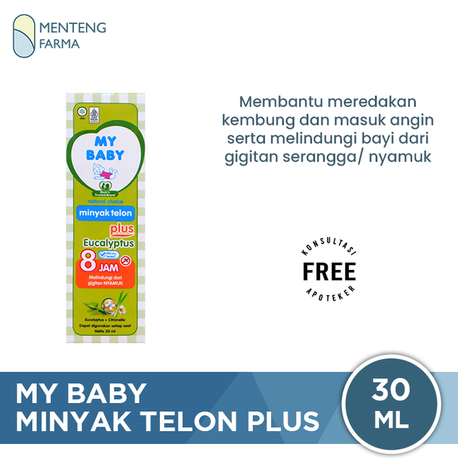 My Baby Minyak Telon Plus 30 ml - Aroma Telon Eucalyptus Anti Nyamuk Hingga 8 Jam