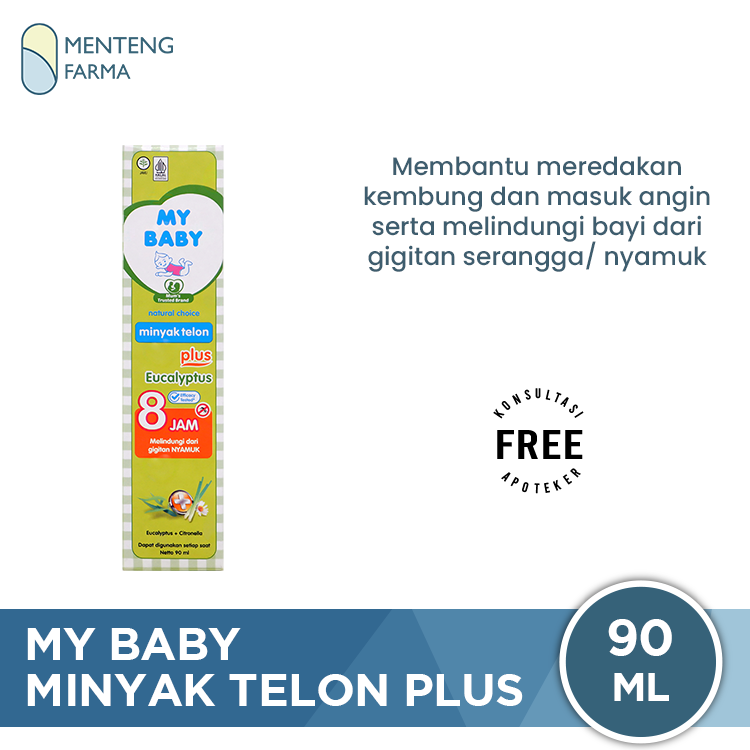 My Baby Minyak Telon Plus 90 ml - Aroma Telon Eucalyptus Anti Nyamuk Hingga 8 Jam