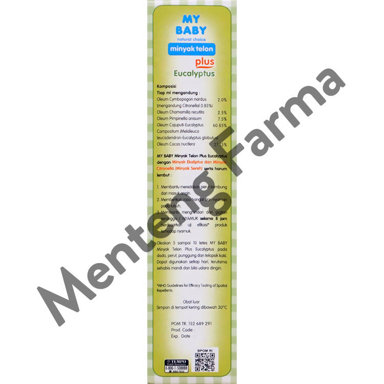 My Baby Minyak Telon Plus 90 ml - Aroma Telon Eucalyptus Anti Nyamuk Hingga 8 Jam