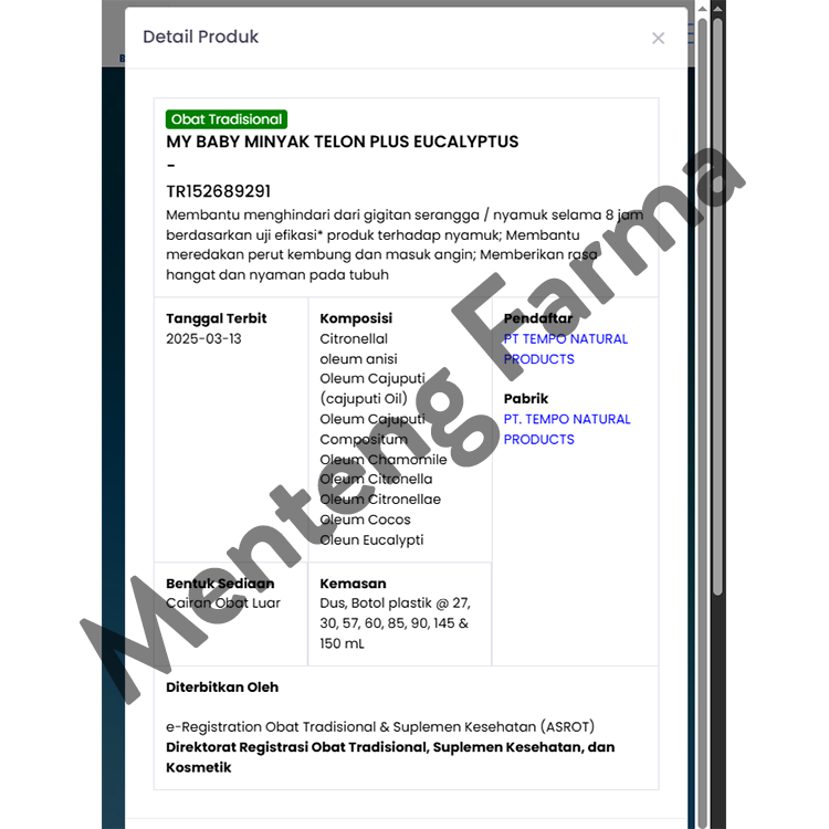 My Baby Minyak Telon Plus 90 ml - Aroma Telon Eucalyptus Anti Nyamuk Hingga 8 Jam