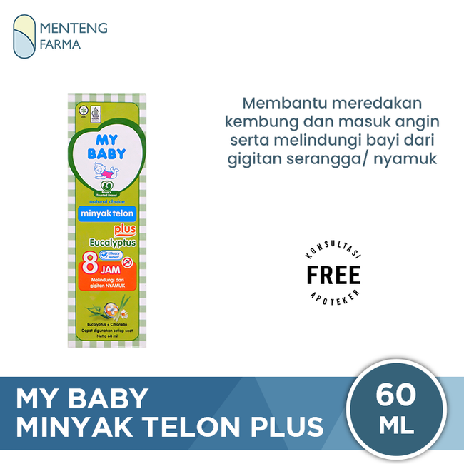My Baby Minyak Telon Plus 60 ml - Aroma Telon Eucalyptus Anti Nyamuk Hingga 8 Jam