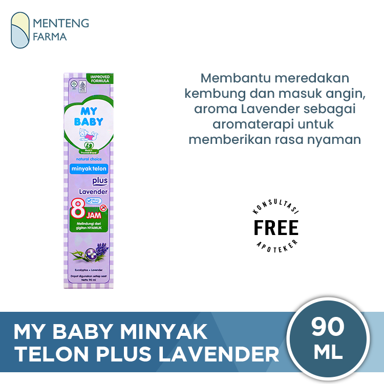 My Baby Minyak Telon Plus Lavender 90 ml - Aroma Lavender Anti Nyamuk Hingga 8 Jam