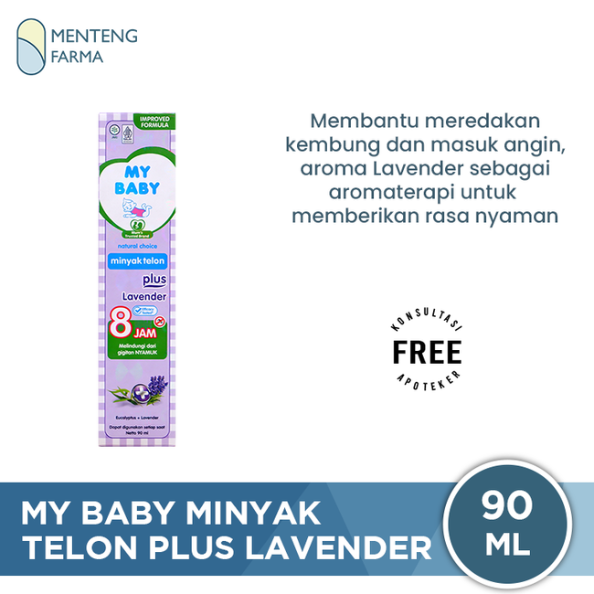 My Baby Minyak Telon Plus Lavender 90 ml - Aroma Lavender Anti Nyamuk Hingga 8 Jam