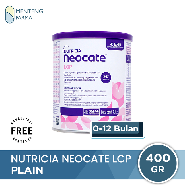 Nutricia Neocate LCP 400 gram - Susu Formula Khusus Bayi Alergi Susu Sapi (0 - 12 Bln)
