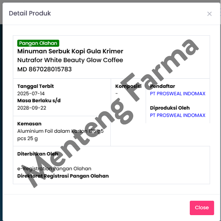 Nutrafor White Beauty Glow Coffee - Minuman Serbuk Dengan Kolagen