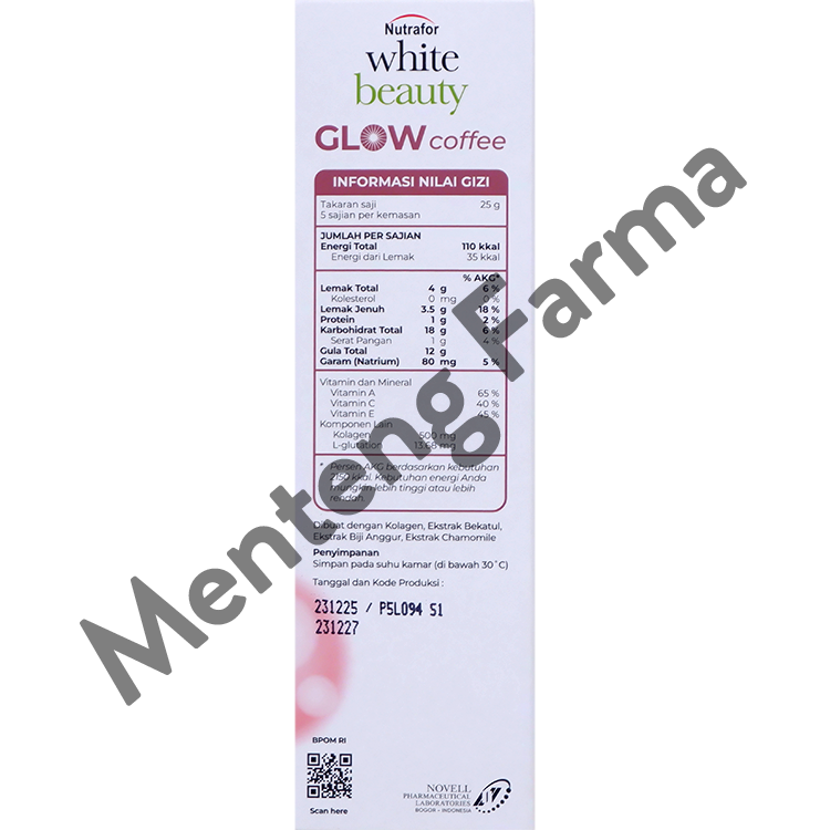 Nutrafor White Beauty Glow Coffee - Minuman Serbuk Dengan Kolagen