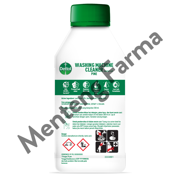 Dettol Washing Machine Cleaner 6in1 Pine 250ml - Sabun Pembersih Mesin Cuci