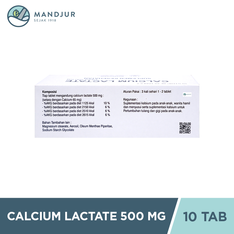 Calcium Lactate Nova 500 mg 10 Tablet - Suplemen Kalsium