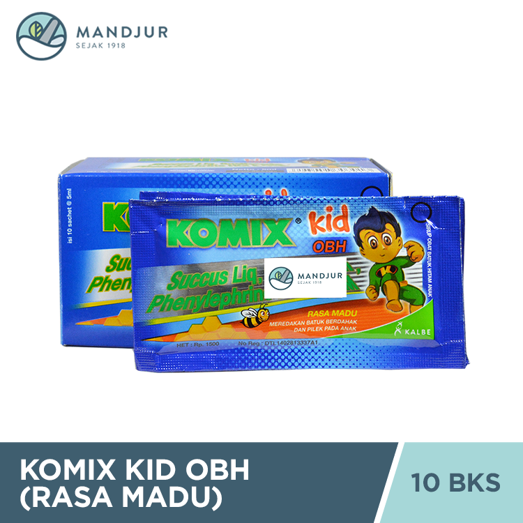 Komix Kid OBH (Rasa Madu) - Dus isi 10 Sachet