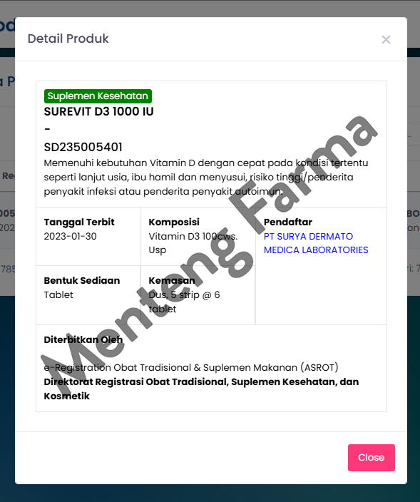 Surevit D3 1000 IU 6 Tablet - Suplemen Vitamin D3
