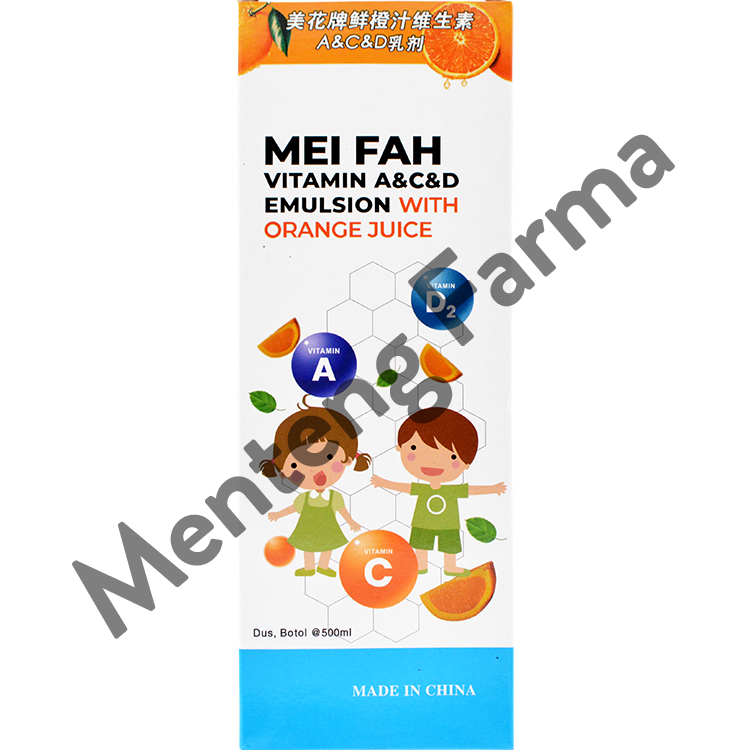 Mei Fah Vitamin A, C, dan D Emulsion with Orange Juice - Suplemen Pertumbuhan Anak - Menteng Farma