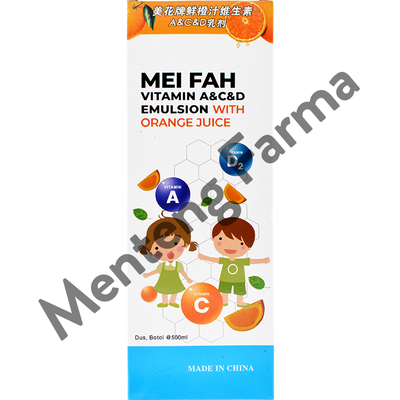 Mei Fah Vitamin A, C, dan D Emulsion with Orange Juice - Suplemen Pertumbuhan Anak - Menteng Farma