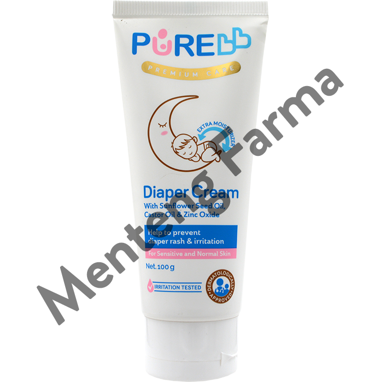 Pure Baby Diaper Cream 100 Gram - Krim Pelindung Kulit Bayi Area Nappy - Menteng Farma