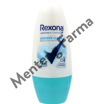 Rexona Anti-Perspirant Deodorant Roll On Shower Clean 45 ML - Bebas bau badan seharian - Menteng Farma