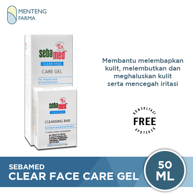 Sebamed Clear Face Care Gel 50 ML - Pelembab Kulit Kering - Menteng Farma
