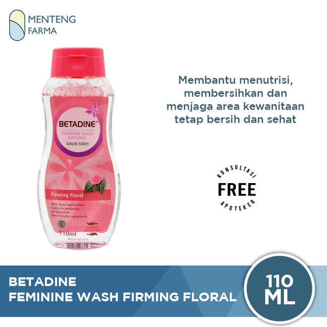 Betadine Feminine Wash Natural Daun Sirih Firming Floral 110 mL - Menteng Farma