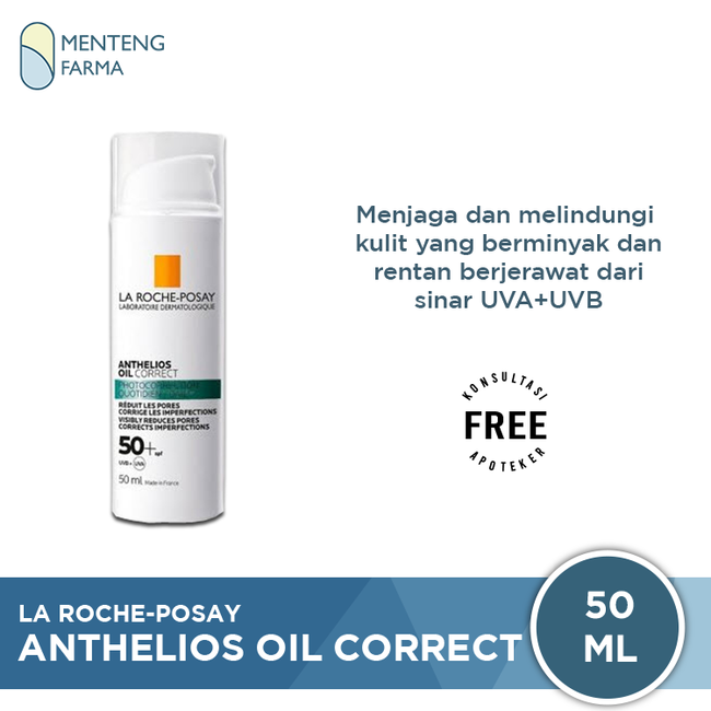 La Roche Posay Anthelios Oil Correct 50+ SPF 50 mL - Tabir Surya Kulit Berminyak dan Berjerawat - Menteng Farma