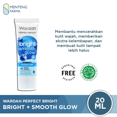 Wardah Perfect Bright Moisturizer + Smooth Glow SPF 30 20 mL- Pelembab Kulit Normal dan Kering - Menteng Farma