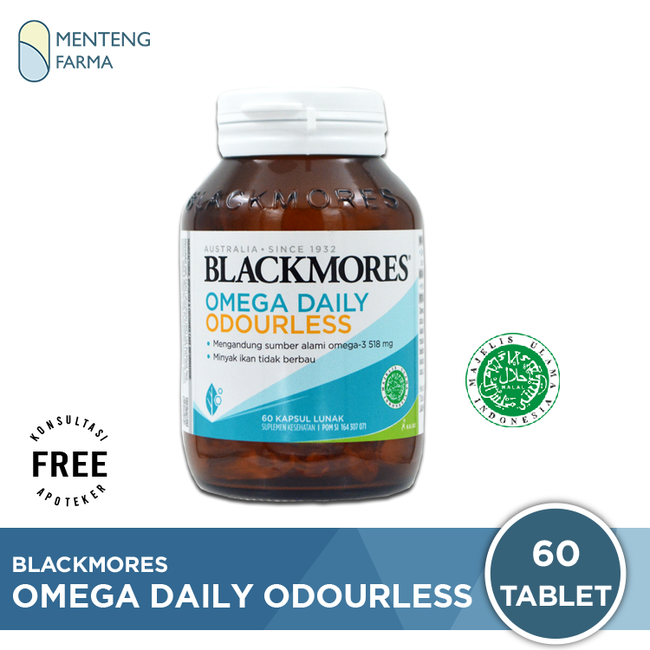 Blackmores Omega Daily Odourless 60 Kapsul Lunak - Menteng Farma