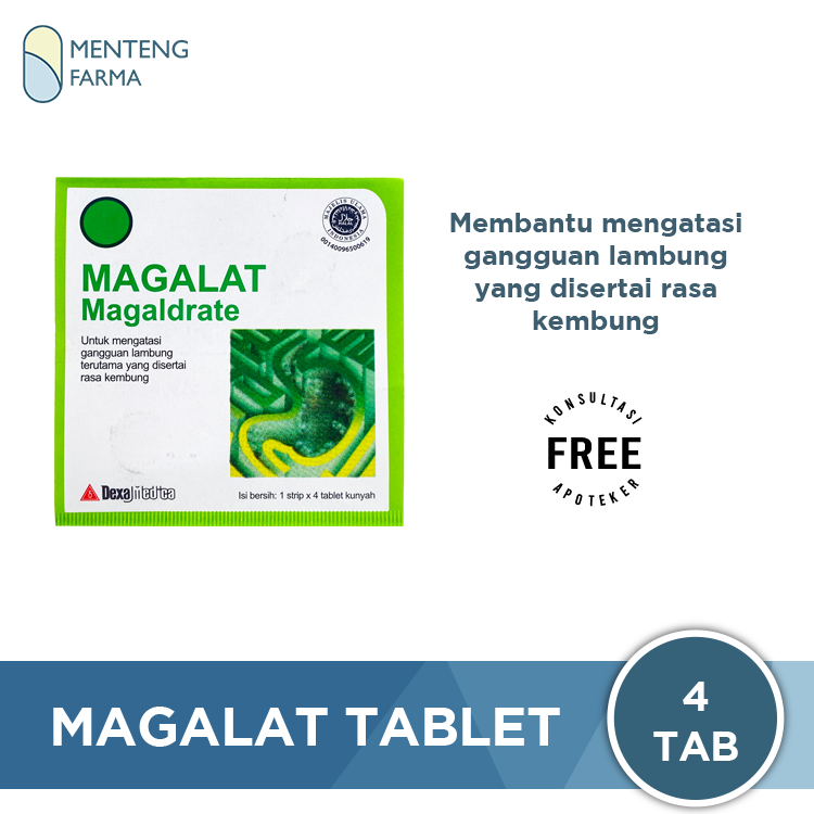 Magalat 4 Tablet - Obat Gangguan Lambung - Menteng Farma