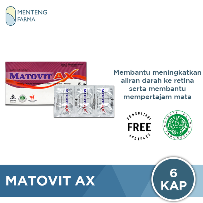 Matovit AX 6 Tablet - Suplemen Untuk Mata Lelah - Menteng Farma