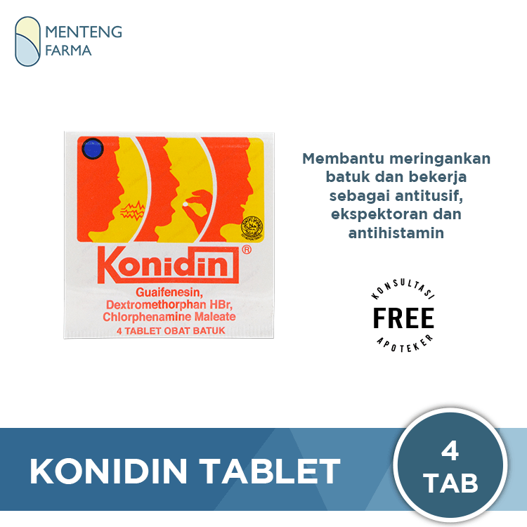 Konidin 4 Tablet - Obat Batuk Kering dan Berdahak - Menteng Farma