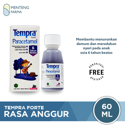 Tempra Forte Grape 60 mL - Obat Demam dan Pereda Nyeri Anak - Menteng Farma