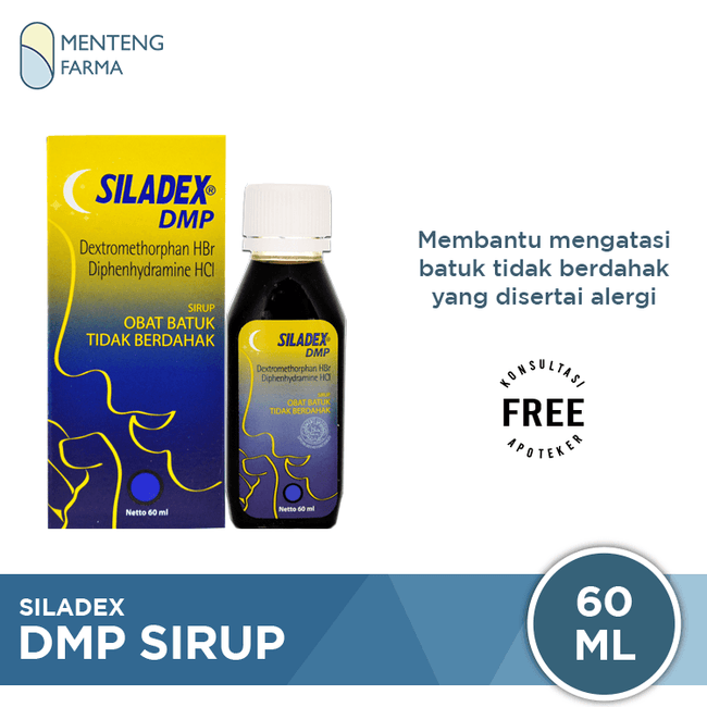 Siladex DMP Sirup 60 mL - Sirup Obat Batuk Tidak Berdahak dan Alergi - Menteng Farma