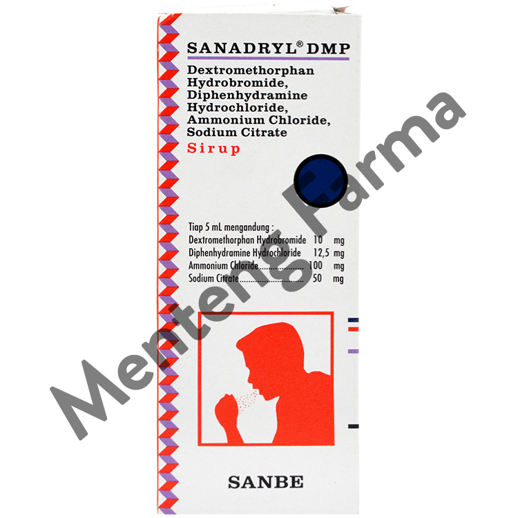 Sanadryl DMP Sirup 60 mL - Obat Batuk Kering dan Batuk Alergi - Menteng Farma